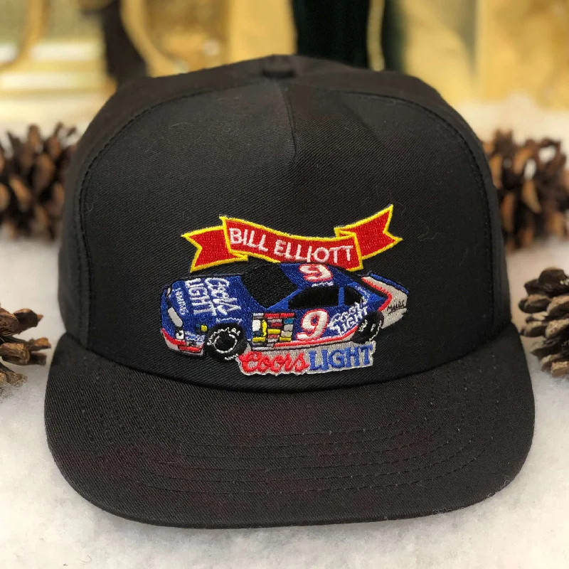 Vintage NASCAR Bill Elliott Coors Light Black Twill Snapback Hat